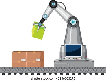 A robotic machine using in factory illustration