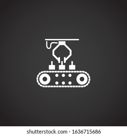 Robotic manufacture related icon on background for graphic and web design. Creative illustration concept symbol for web or mobile app.