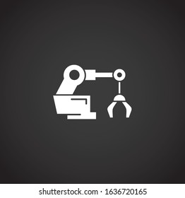 Robotic manufacture related icon on background for graphic and web design. Creative illustration concept symbol for web or mobile app.