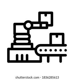 robotic manufacturing icon vector. robotic manufacturing sign. isolated contour symbol illustration