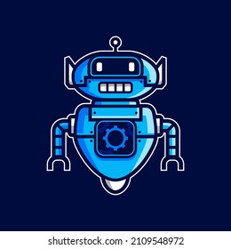 robotic mascot logo design illutration