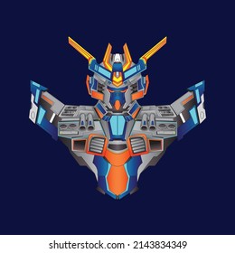 robotic mascot logo design vector with modern illustration concept style for badge