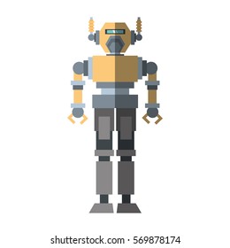 robotic mechanical engineering shadow vector illustration eps 10