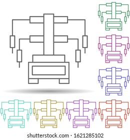 Robotic mechanism medicine technology in multi color style icon. Simple thin line, outline vector of robotisc icons for ui and ux, website or mobile application