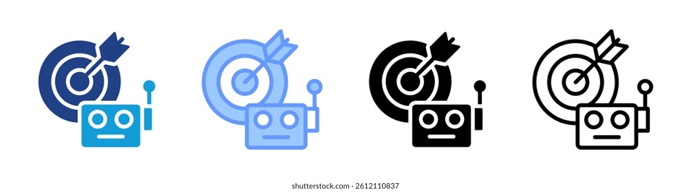 Robotic Mission icon set multiple style collection
