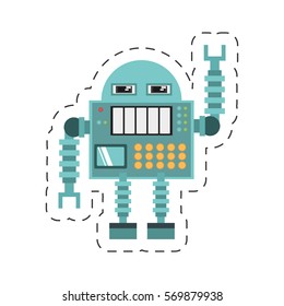 robotic operator machine technology cutting line vector illustration eps 10