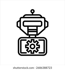 Robotic Outline Icon Illustration Vector