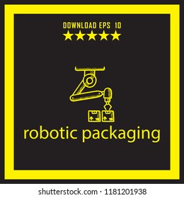 robotic packaging sketch vector icon