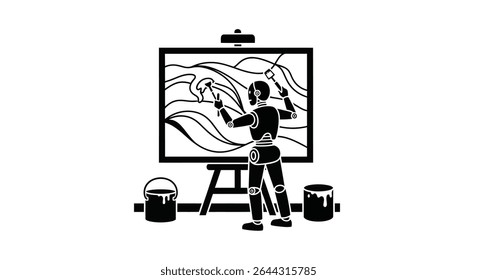 A robotic painter completing a wall mural.jpg	Precise Robotic Painter Completing Wall Mural Art Automation	A precise robotic painter meticulously completes a large-scale wall mural, showcasing the int