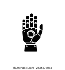 Robotic palm with integrated microchip futuristic technology