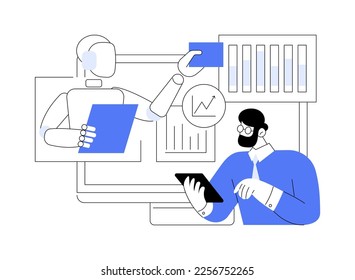 Robotic process automation abstract concept vector illustration. Business process automation, robot service, automated processing, AI-based digital worker, software robotics abstract metaphor.