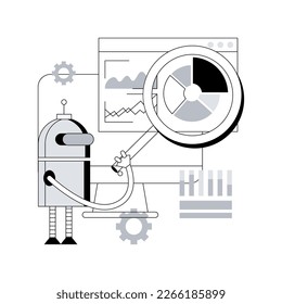 Robotic process automation abstract concept vector illustration. Business process automation, robot service, automated processing, AI-based digital worker, software robotics abstract metaphor.