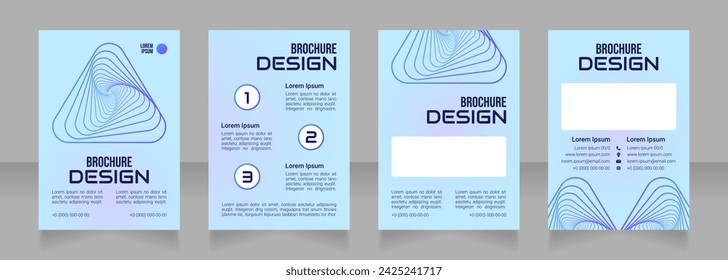 Robotic process automation blank brochure design. Template set with copy space for text. Premade corporate reports collection. Editable 4 paper pages. Bebas Neue, Audiowide, Roboto Light fonts used