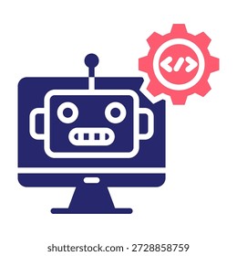 Icono de automatización de procesos robóticos Ilustración vectorial de estilo de relleno de color