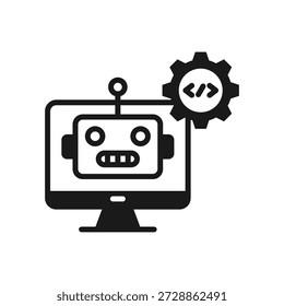 Ilustração de vetor de estilo misto de ícone de automação de processo robótico