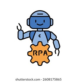 robotic process automation line icon. Vector isolated element. Editable stroke.