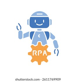 robotic process automation line icon. Vector isolated element. Editable stroke.
