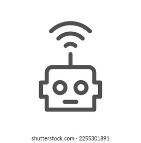 Robotic process automation related icon outline and linear vector.