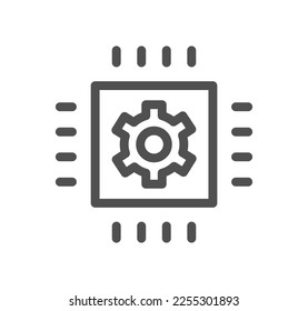 Robotic process automation related icon outline and linear vector.