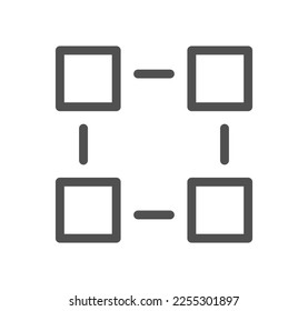 Robotic process automation related icon outline and linear vector.