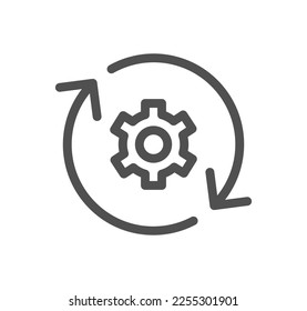 Robotic process automation related icon outline and linear vector. - Shutterstock ID 2255301901