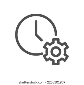 Robotic process automation related icon outline and linear vector.