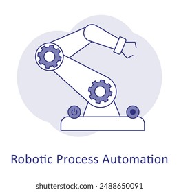 Robotic Process Automation (RPA) Icon: AI Automation, Process Optimization, Workflow Automation, Business Efficiency with editable stroke.