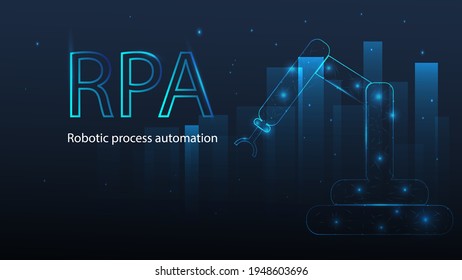 Robotic process automation technology background and vector picture