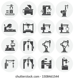 Robotic production icon on background for graphic and web design. Simple illustration. Internet concept symbol for website button or mobile app.