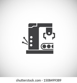 Robotic production icon on background for graphic and web design. Simple illustration. Internet concept symbol for website button or mobile app.