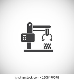 Robotic production icon on background for graphic and web design. Simple illustration. Internet concept symbol for website button or mobile app.