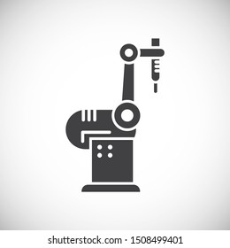 Robotic production icon on background for graphic and web design. Simple illustration. Internet concept symbol for website button or mobile app.