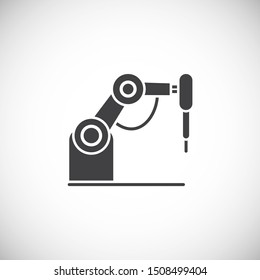 Robotic production icon on background for graphic and web design. Simple illustration. Internet concept symbol for website button or mobile app.