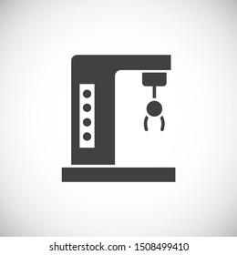 Robotic production icon on background for graphic and web design. Simple illustration. Internet concept symbol for website button or mobile app.