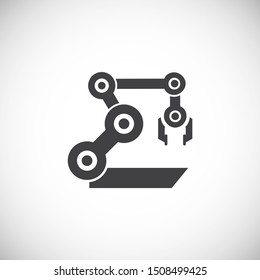 Robotic production icon on background for graphic and web design. Simple illustration. Internet concept symbol for website button or mobile app.