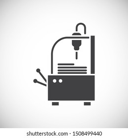 Robotic production icon on background for graphic and web design. Simple illustration. Internet concept symbol for website button or mobile app.