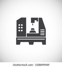 Robotic production icon on background for graphic and web design. Simple illustration. Internet concept symbol for website button or mobile app.