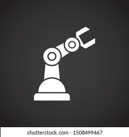 Robotic production icon on background for graphic and web design. Simple illustration. Internet concept symbol for website button or mobile app.