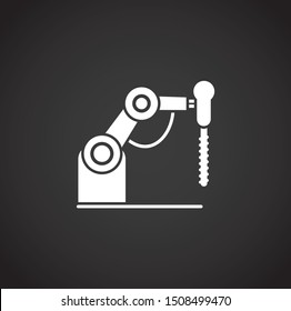 Robotic production icon on background for graphic and web design. Simple illustration. Internet concept symbol for website button or mobile app.