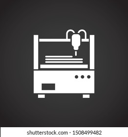 Robotic production icon on background for graphic and web design. Simple illustration. Internet concept symbol for website button or mobile app.