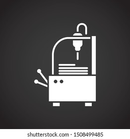 Robotic production icon on background for graphic and web design. Simple illustration. Internet concept symbol for website button or mobile app.
