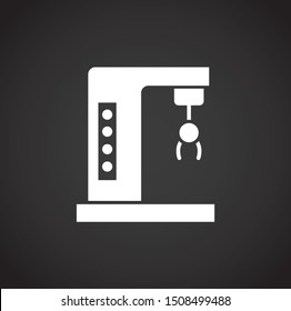 Robotic production icon on background for graphic and web design. Simple illustration. Internet concept symbol for website button or mobile app.