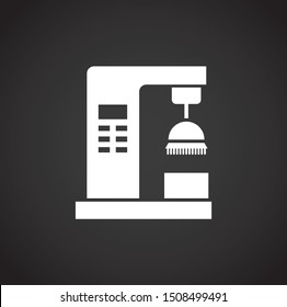 Robotic production icon on background for graphic and web design. Simple illustration. Internet concept symbol for website button or mobile app.