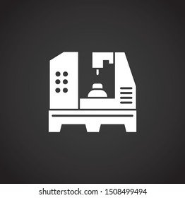 Robotic production icon on background for graphic and web design. Simple illustration. Internet concept symbol for website button or mobile app.