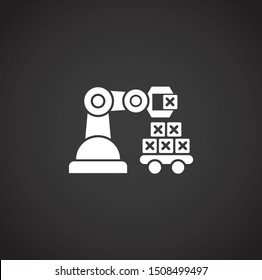 Robotic production icon on background for graphic and web design. Simple illustration. Internet concept symbol for website button or mobile app.