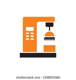 Robotic production icon on background for graphic and web design. Simple illustration. Internet concept symbol for website button or mobile app.