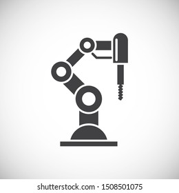 Robotic production icon on background for graphic and web design. Simple illustration. Internet concept symbol for website button or mobile app.