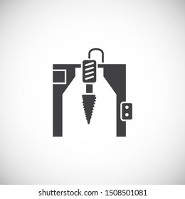 Robotic production icon on background for graphic and web design. Simple illustration. Internet concept symbol for website button or mobile app.