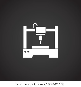 Robotic production icon on background for graphic and web design. Simple illustration. Internet concept symbol for website button or mobile app.