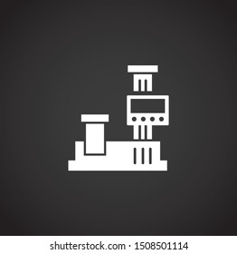 Robotic production icon on background for graphic and web design. Simple illustration. Internet concept symbol for website button or mobile app.